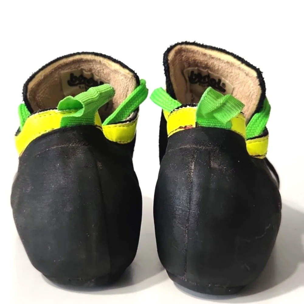 Boreal Ace Lucky Charm Rock Climbing Shoe Black Suede w/Yellow & Lime Size 5 - Picture 6 of 13